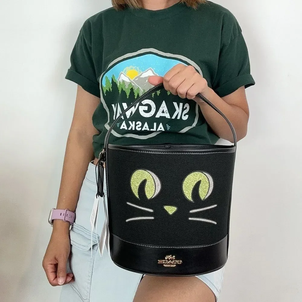 NWT Coach Trick Or Treat Bucket With Halloween‎ Cat